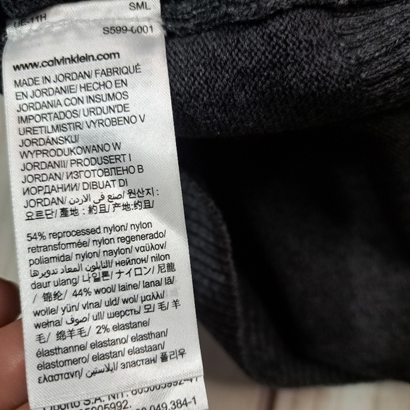 Calvin Klein Gunmetal Heather Grey Wool Blend Crew Neck Size XS - Picture 10 of 14
